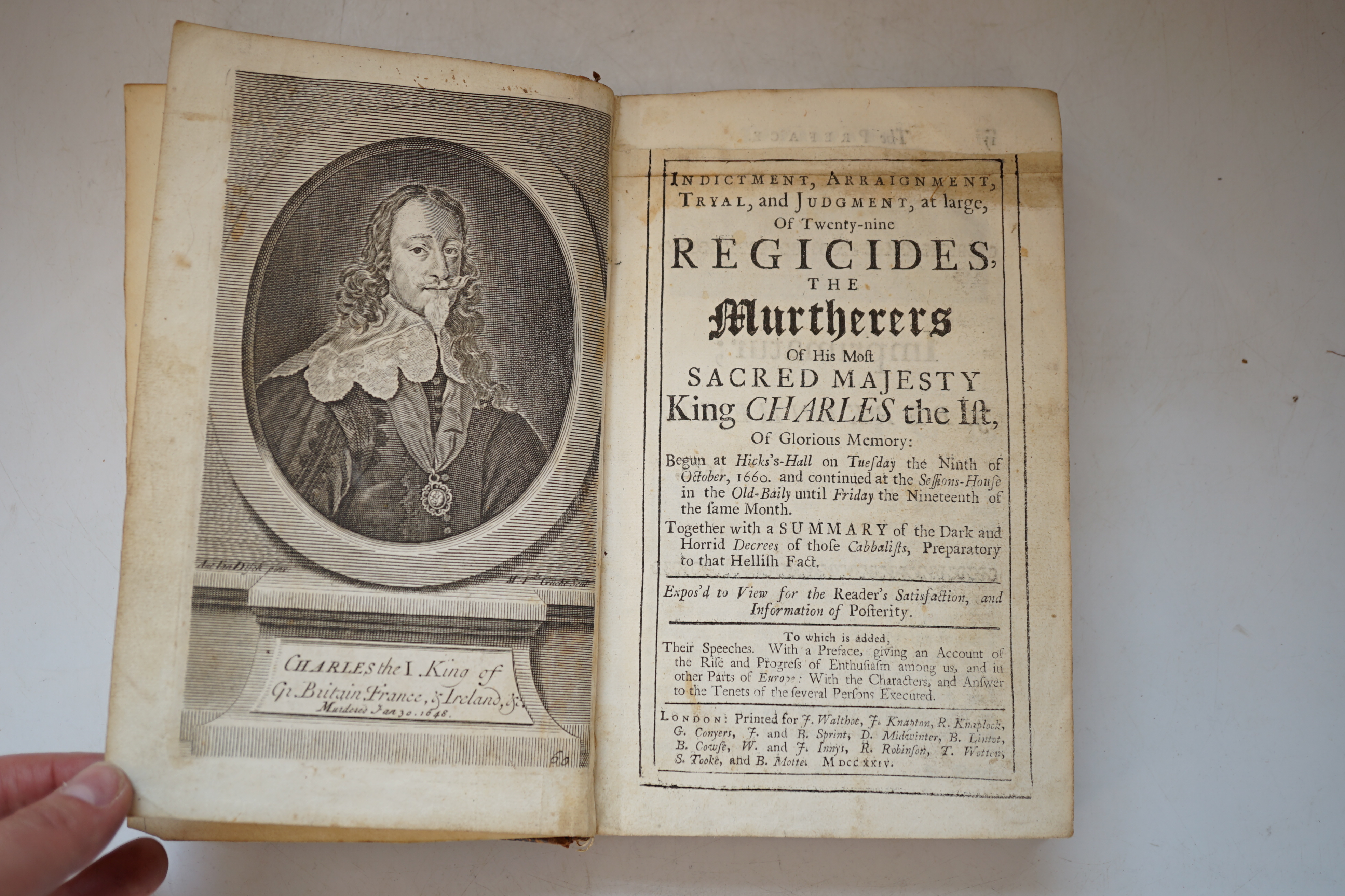 [Finch, Heneage, Earl of Nottingham] - The Indictment, Arraignment, Tryal, and Judgment, at large, of Twenty-nine Regicides, the Murtherers of His Most Sacred Majesty King Charles the First, Of Glorious Memory, Begun at